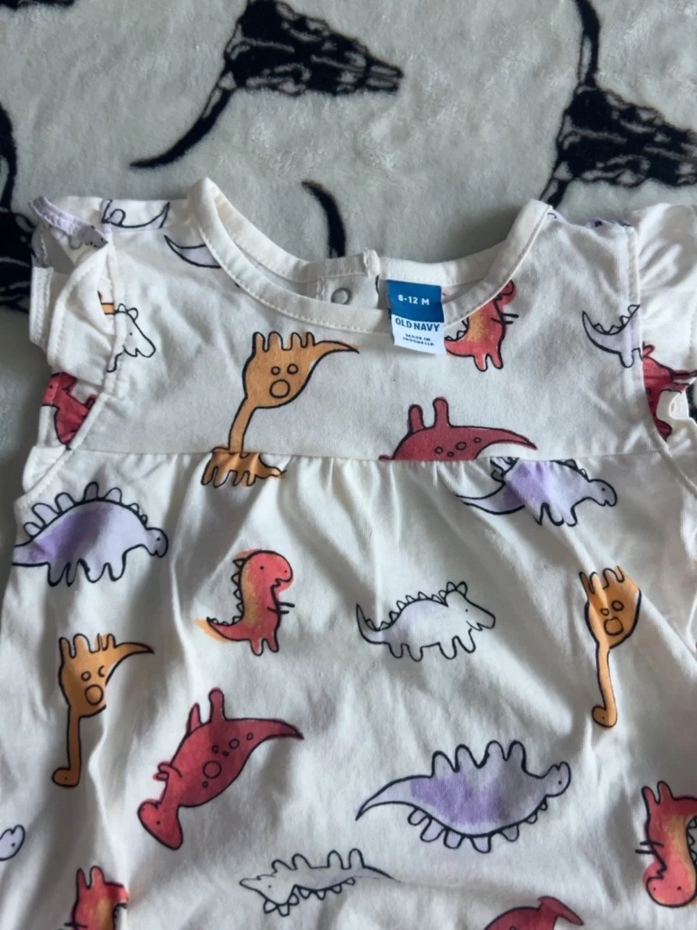 NWT Old Navy Baby Dinosaur Bubble Romper 6-12M 100% Cotton